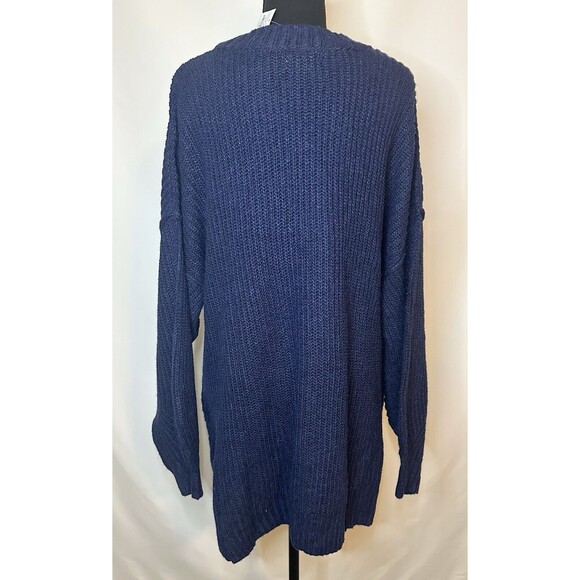 American Eagle Navy Oversized Open Knit Long Sleeve Sweater Women's MEDIUM NWT - Picture 4 of 13